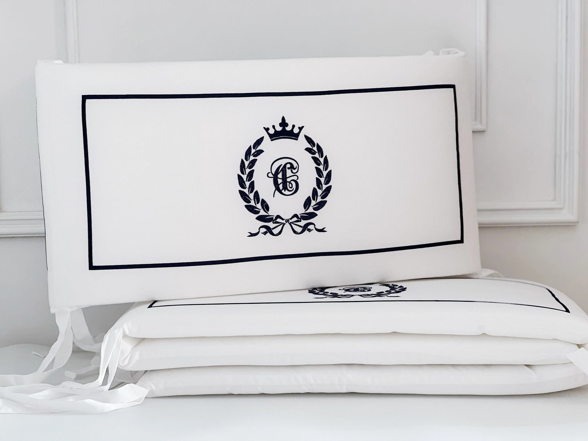 Egyptian Cotton Cot Bumpers - Symphony Blue - Count & Countess