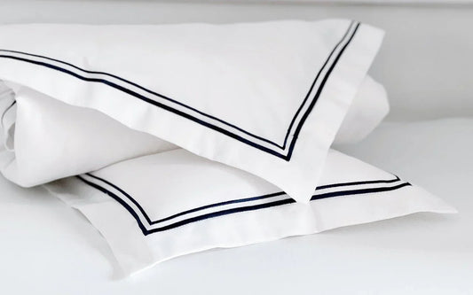 Luxury Egyptian Cotton Mulberry Silk Pillow & Duvet Set - Symphony Blue - Count & Countess