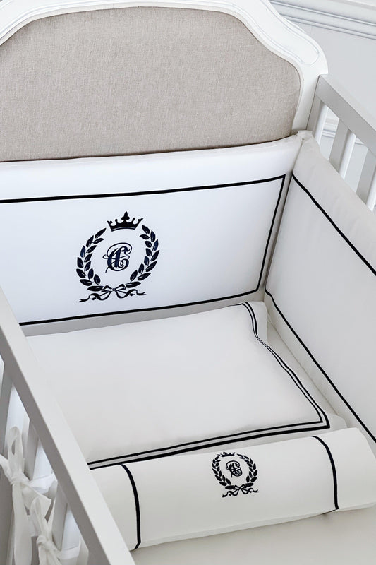 The Egyptian Cotton Nursery Collection Baby Bedding Set - Symphony Blue - Count & Countess