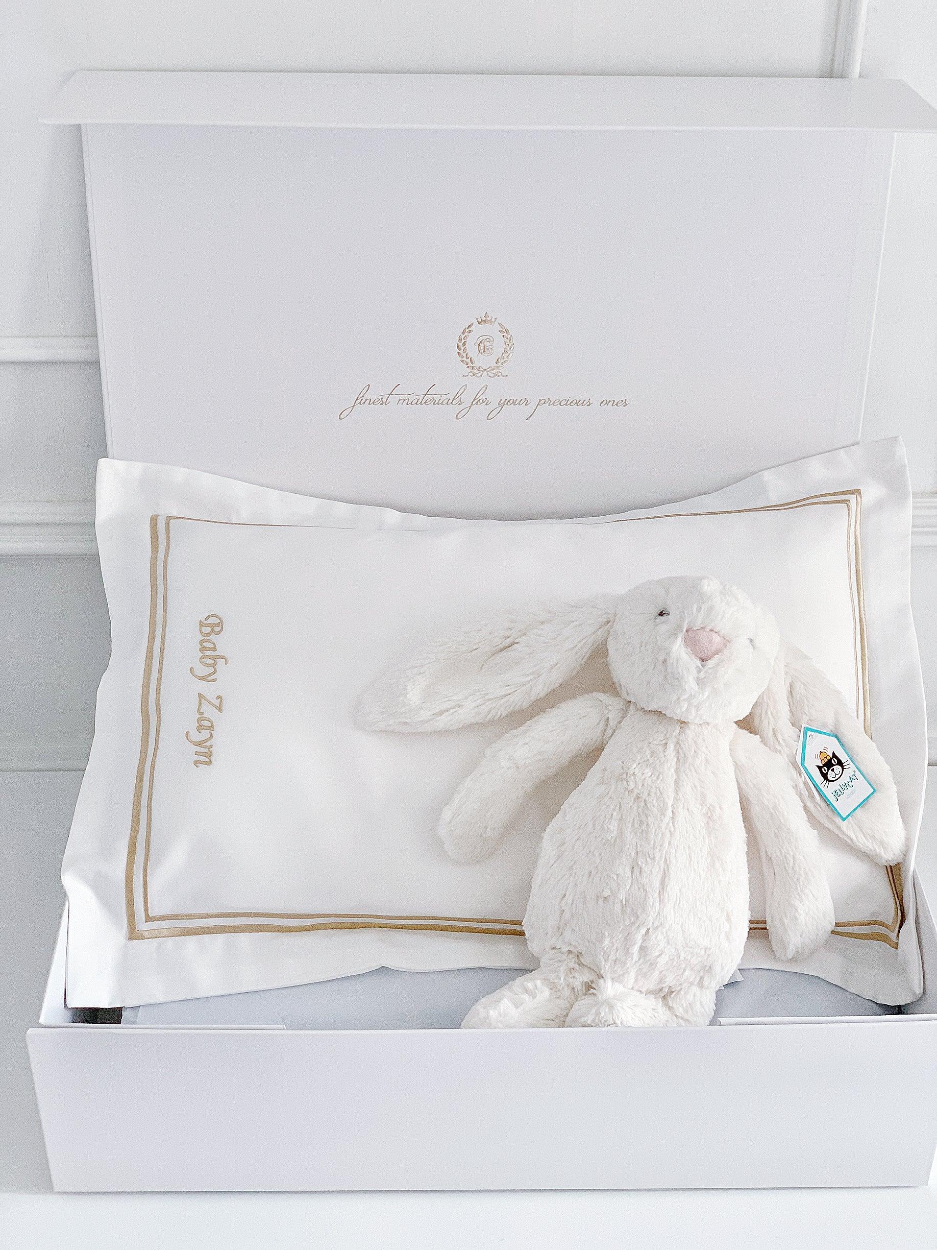 Boudoir Sham Pillow Baby Gift Set - Royal White - Count & Countess