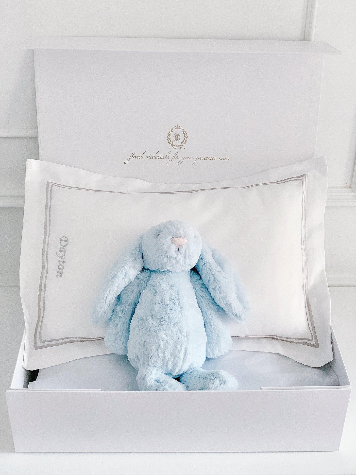 Boudoir Sham Pillow Baby Gift Set - Platinum White - Count & Countess