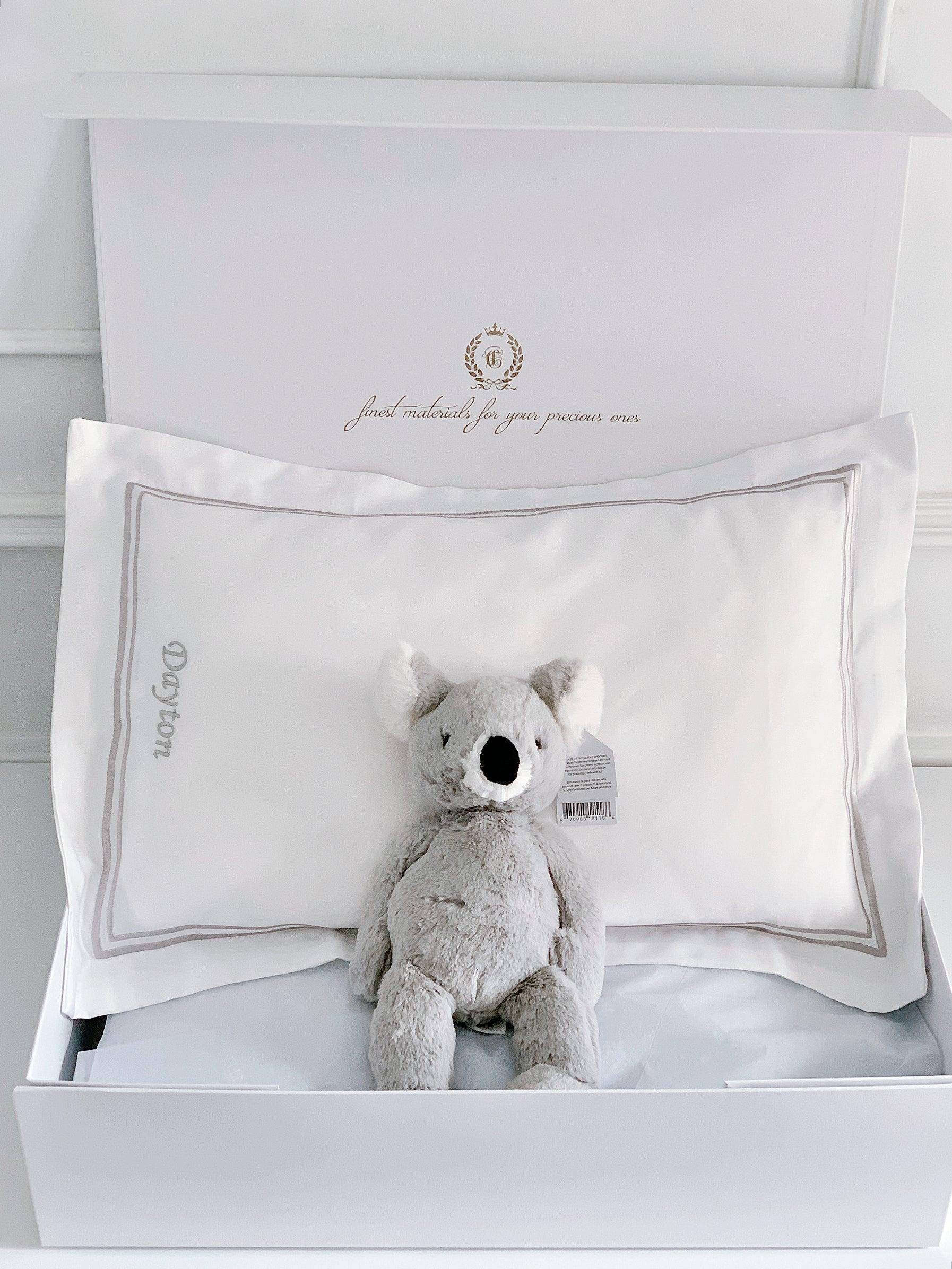 Boudoir Sham Pillow Baby Gift Set - Platinum White - Count & Countess
