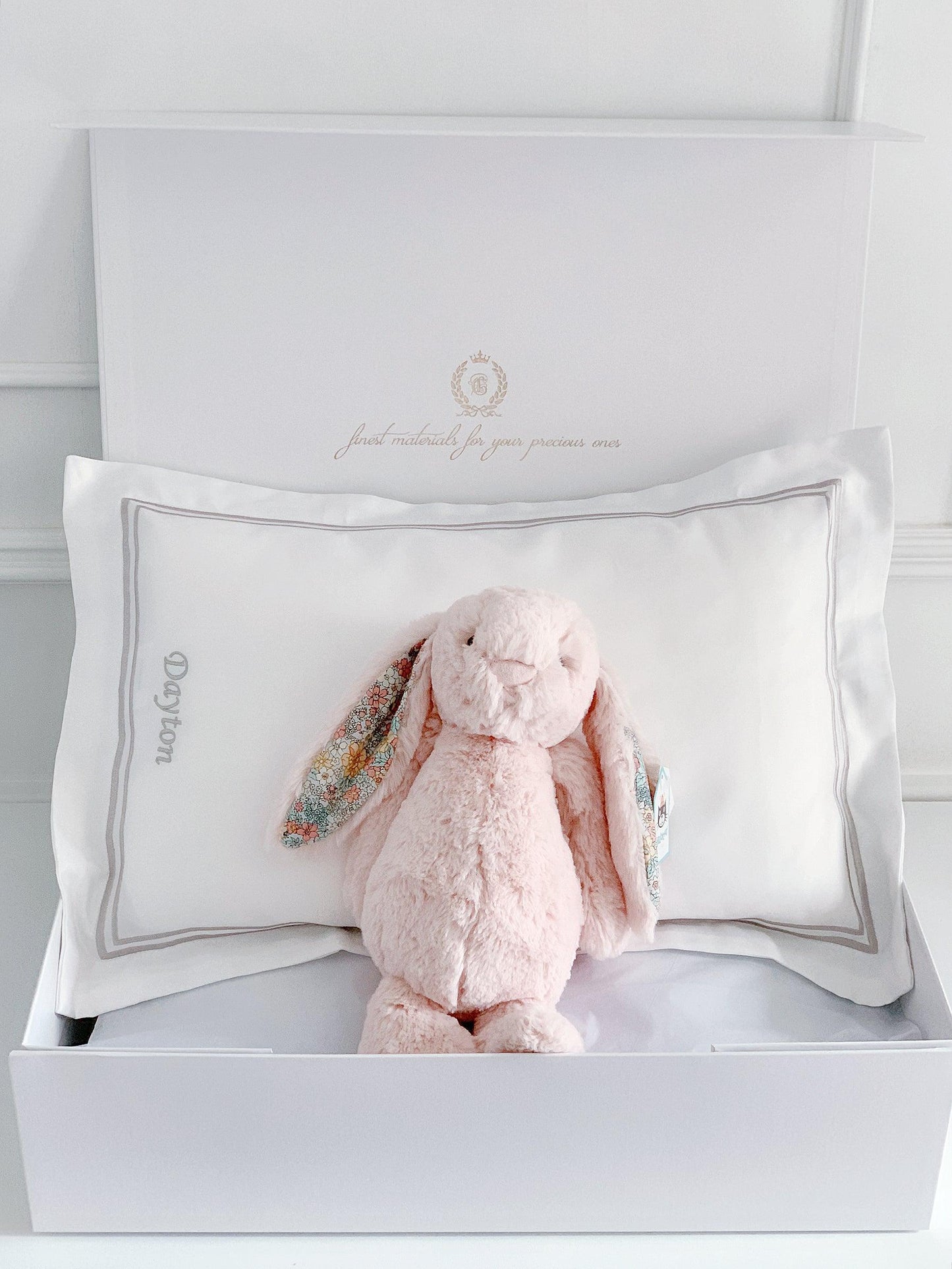 Boudoir Sham Pillow Baby Gift Set - Platinum White - Count & Countess