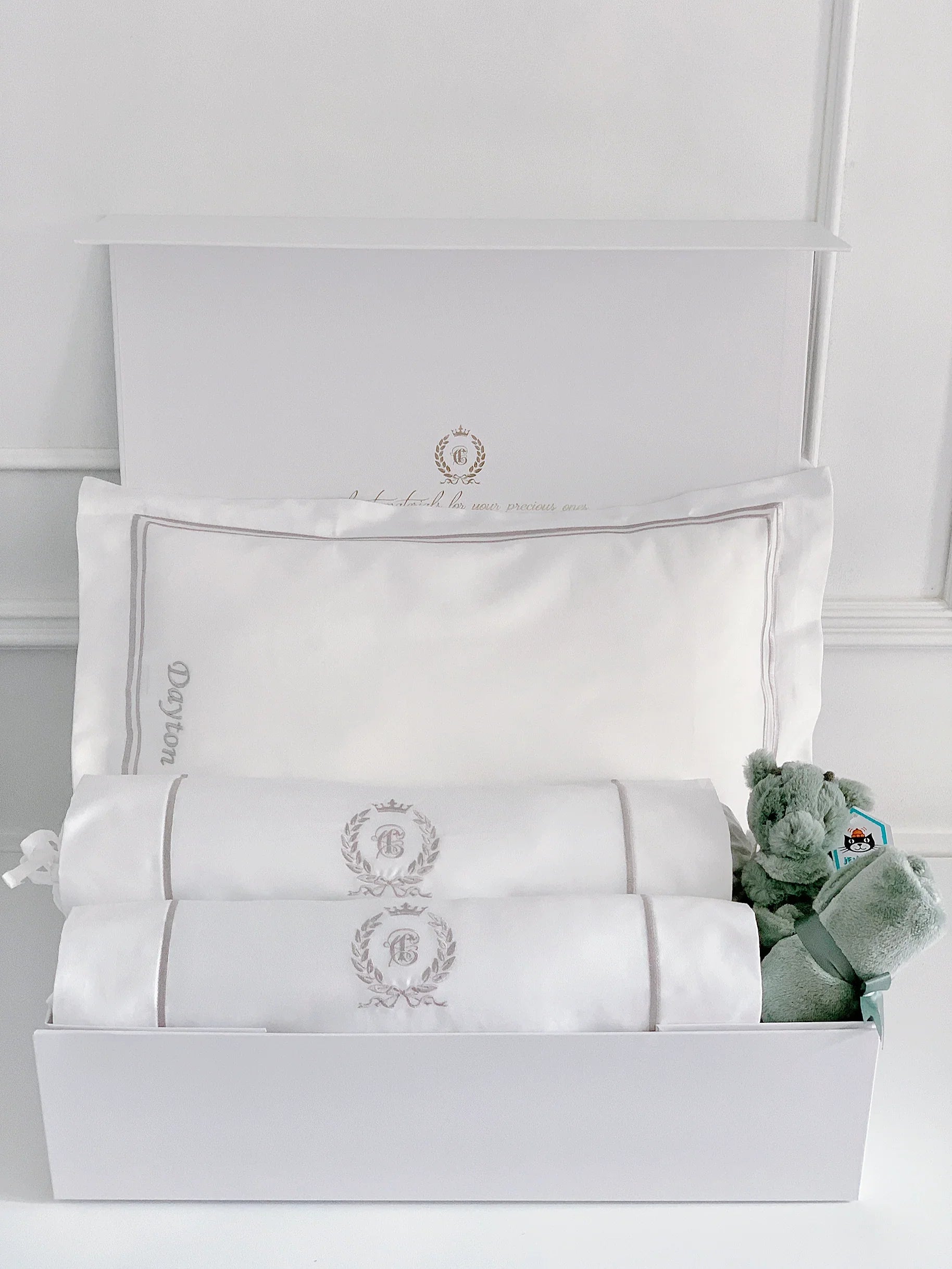 Bonne Nuit Newborn Gift Set - Platinum White - Count & Countess