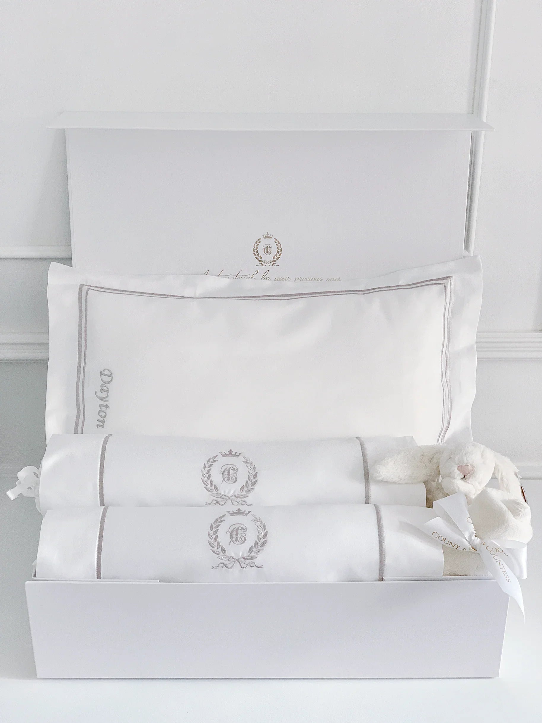 Bonne Nuit Newborn Gift Set - Platinum White - Count & Countess