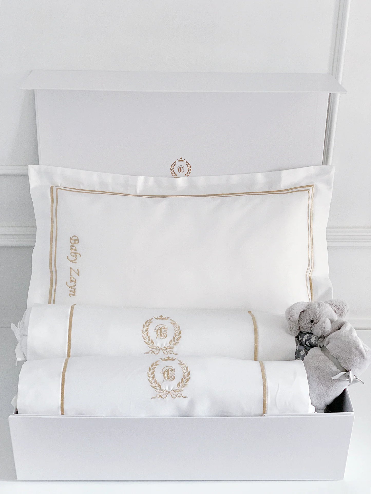 Jellycat Bedtime Elephant Soother Baby Gift Set with name customisation - Count & Countess Baby Beddings & Gifts