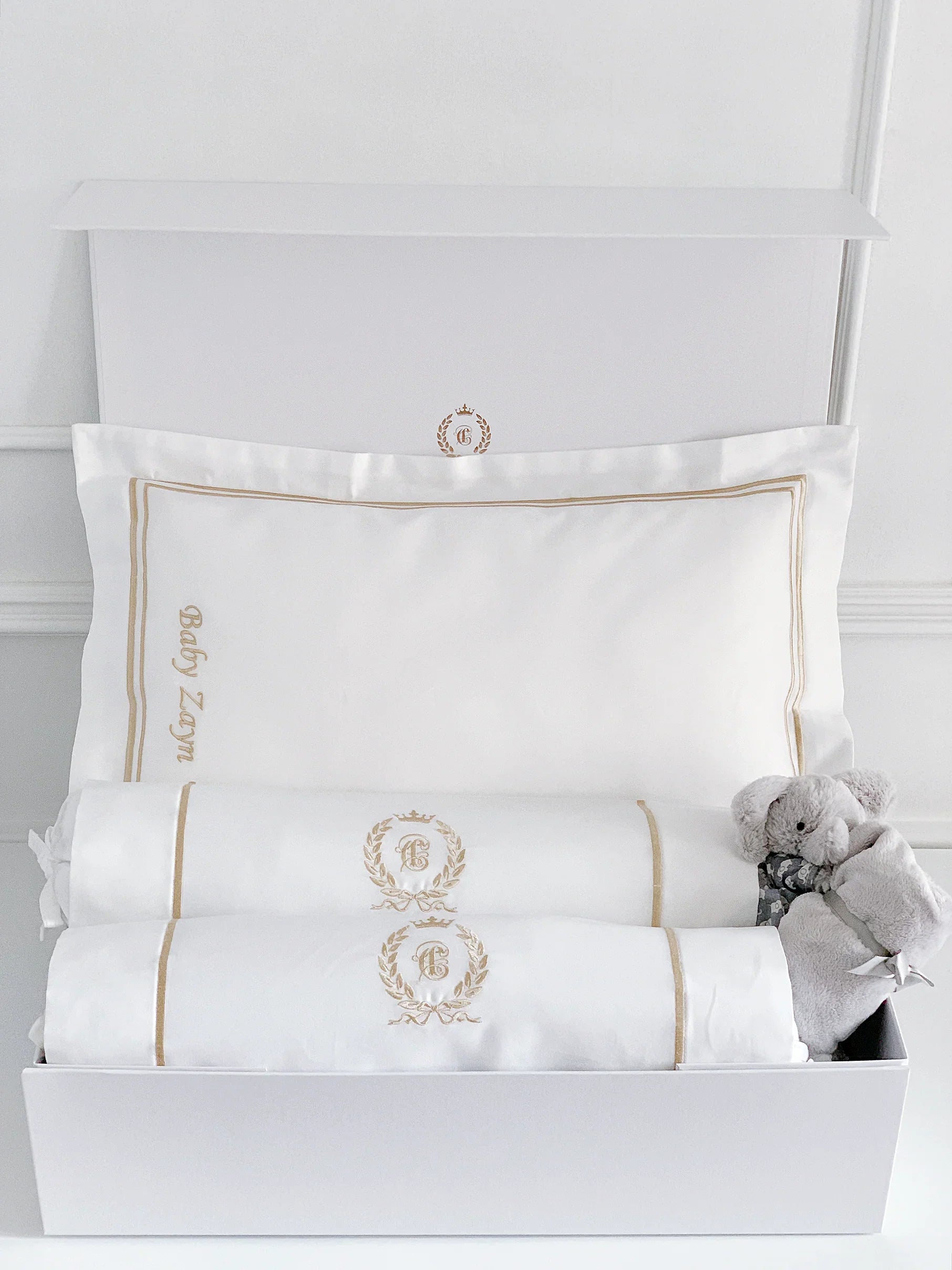 Jellycat Bedtime Elephant Soother Baby Gift Set with name customisation - Count & Countess Baby Beddings & Gifts
