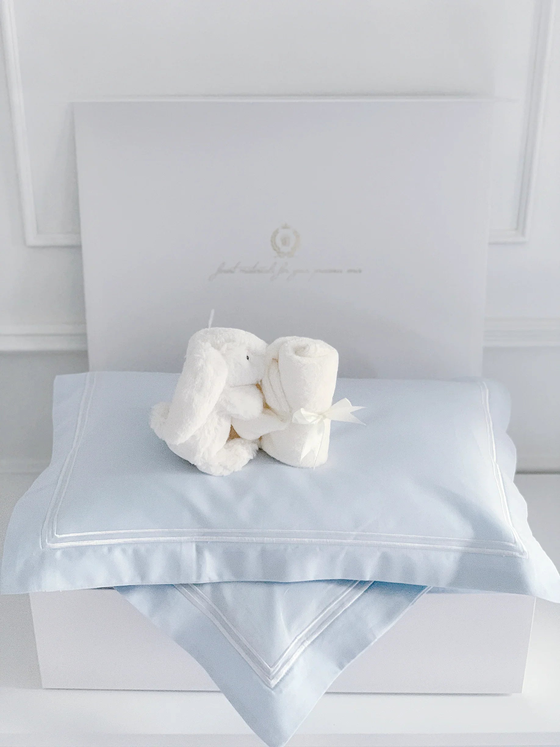 Newborn Baby Gift Set with Jellycat Bashful Cream Bunny Soother for Baby Boy
