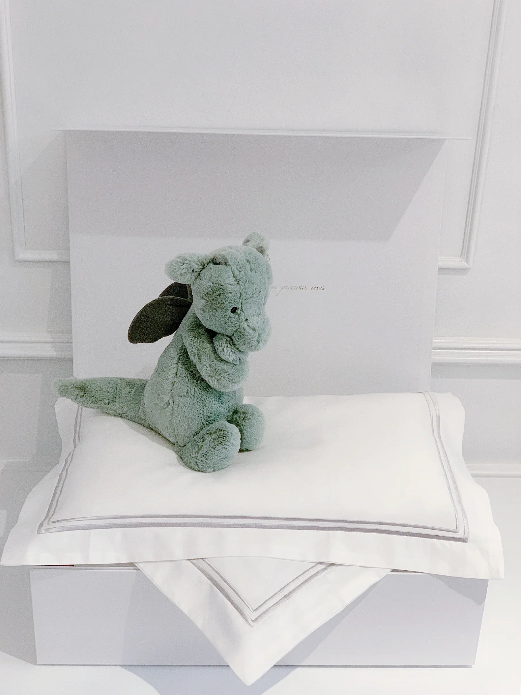 Bonjour Petit Pillow & Duvet Baby Gift Box - Platinum White - Count & Countess