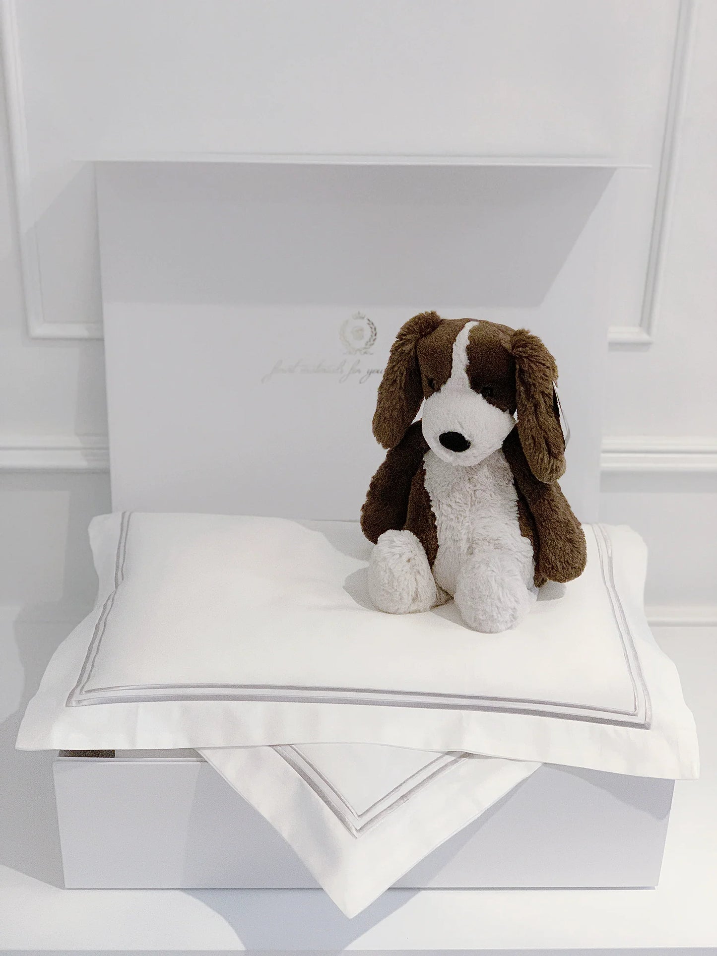 Bonjour Petit Pillow & Duvet Baby Gift Box - Platinum White - Count & Countess