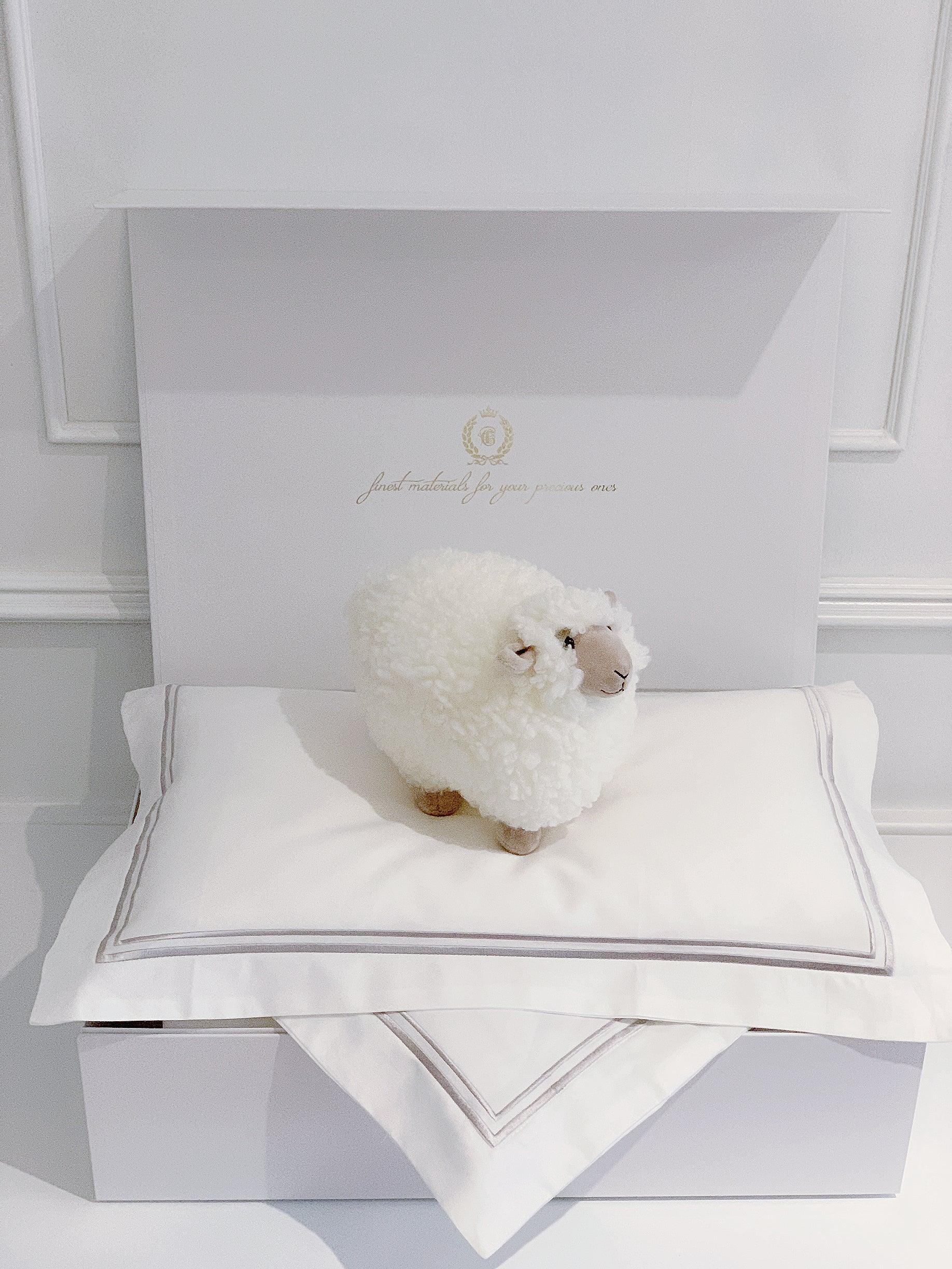 Bonjour Petit Pillow & Duvet Baby Gift Box - Platinum White - Count & Countess