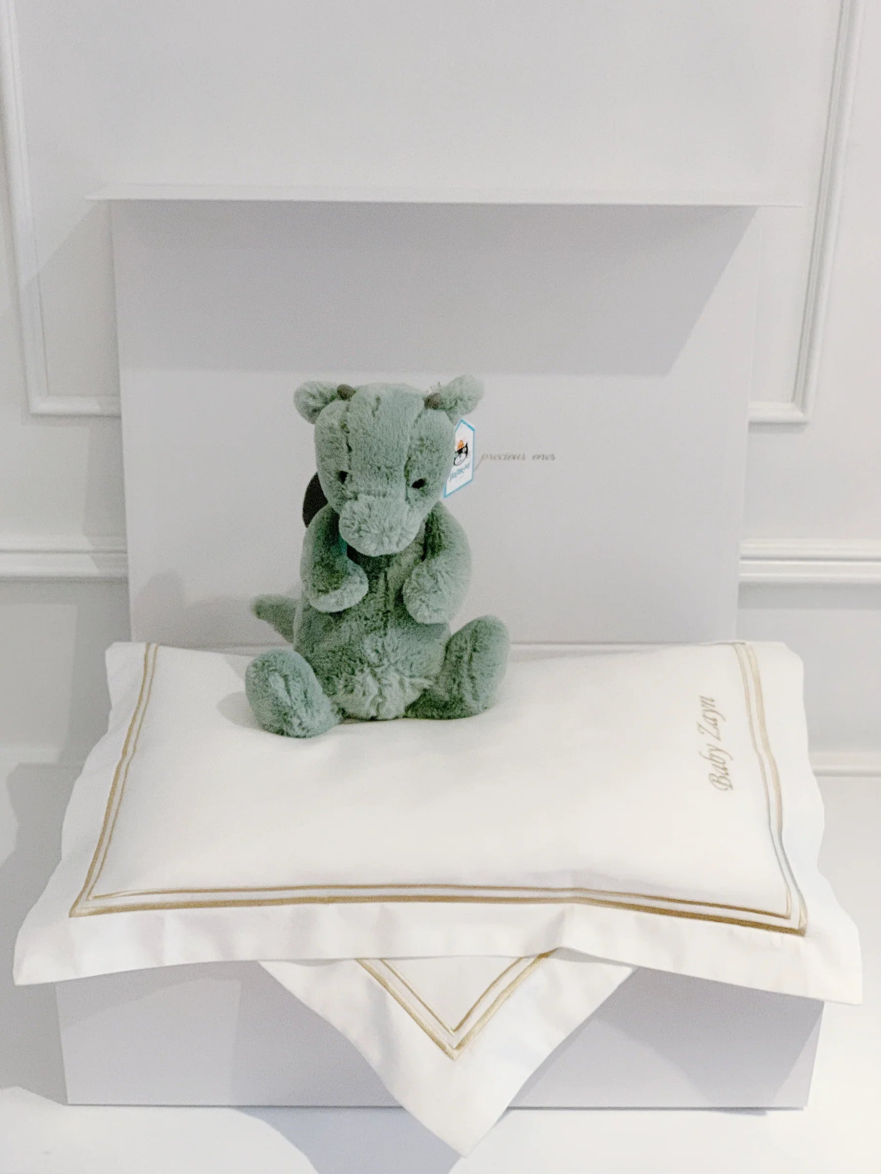 Bonjour Petit Pillow & Duvet Baby Gift Box - Royal White - Count & Countess