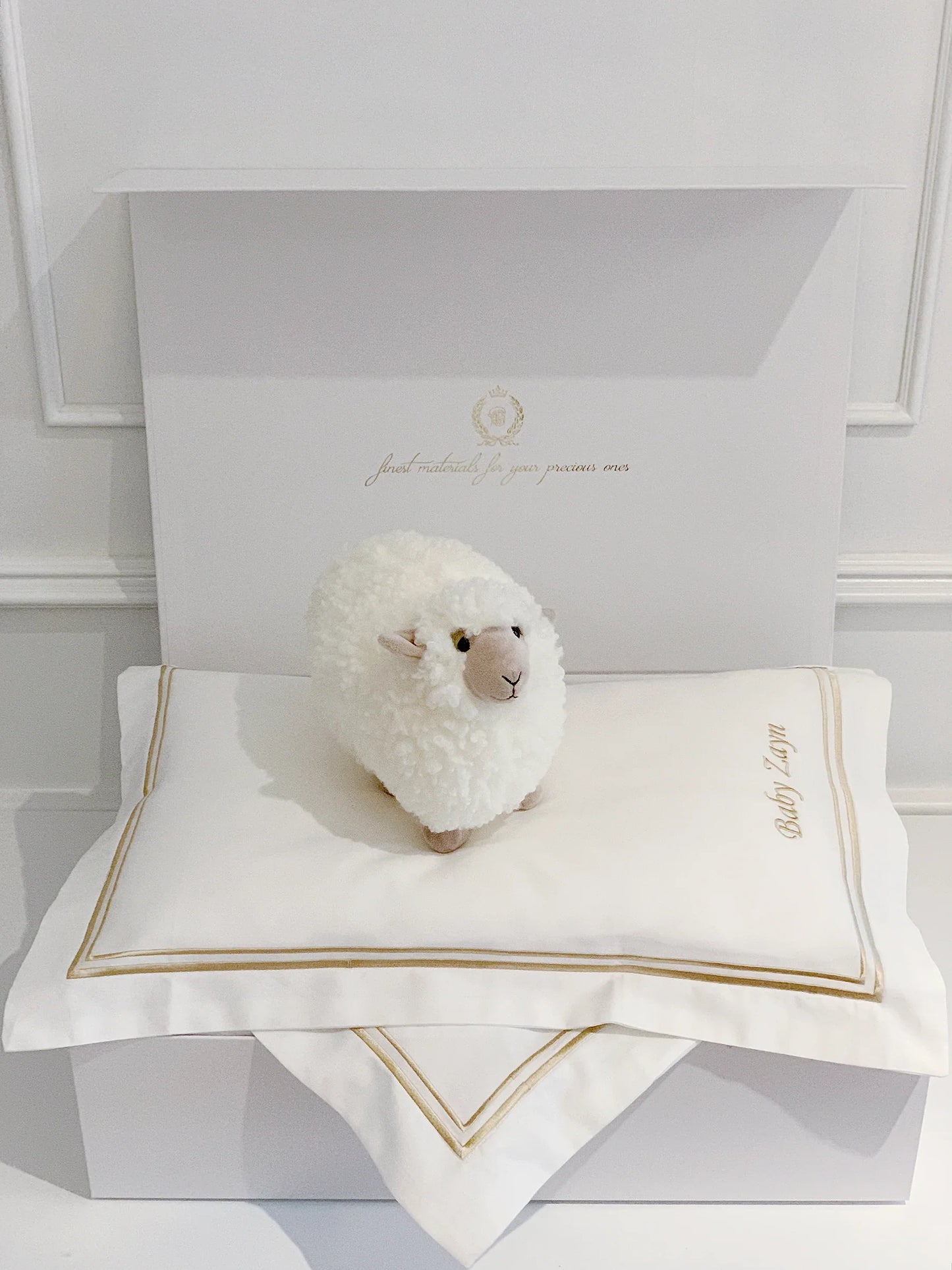 Bonjour Petit Pillow & Duvet Baby Gift Box - Royal White - Count & Countess