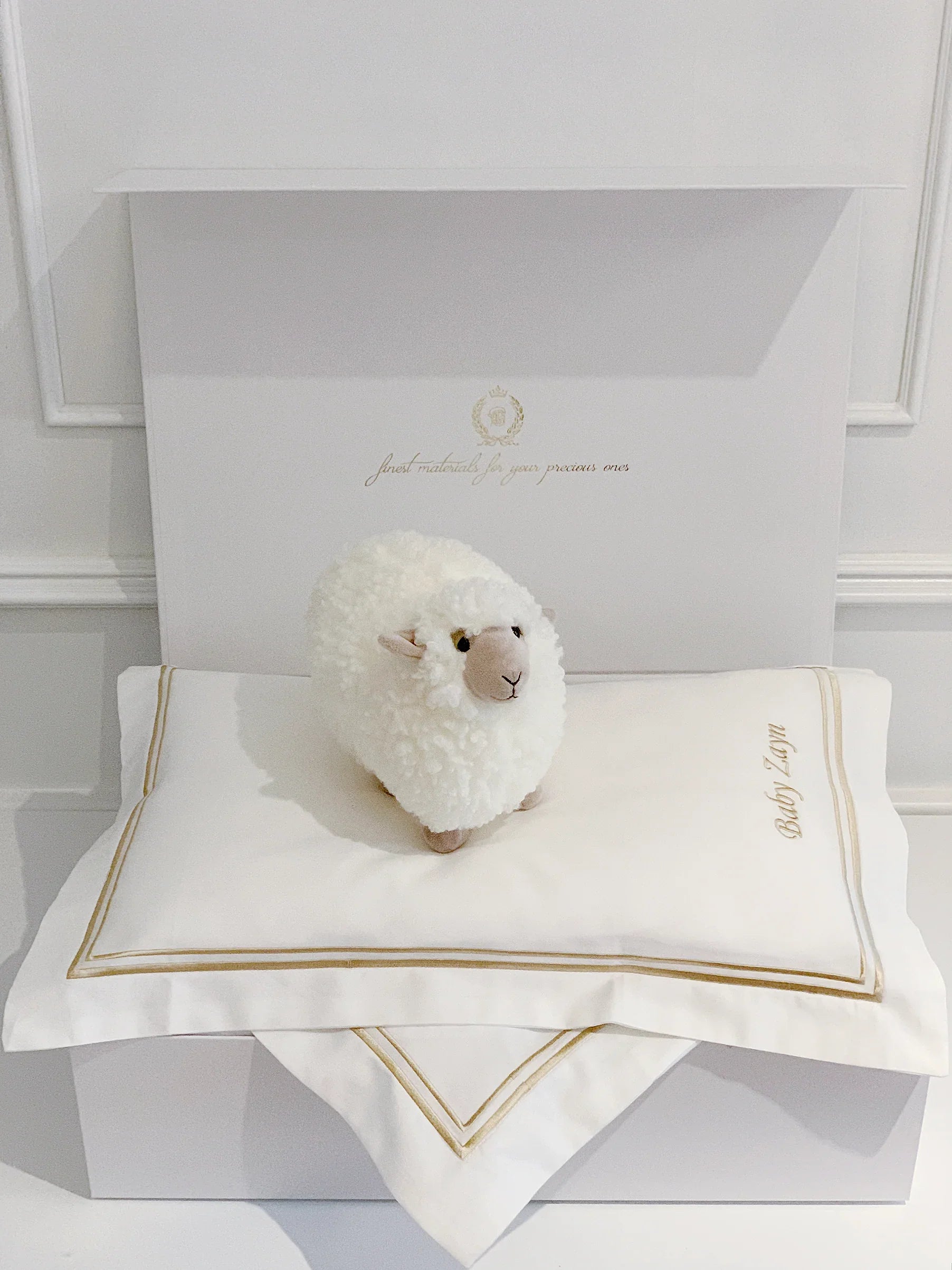 Bonjour Petit Pillow & Duvet Baby Gift Box - Royal White - Count & Countess