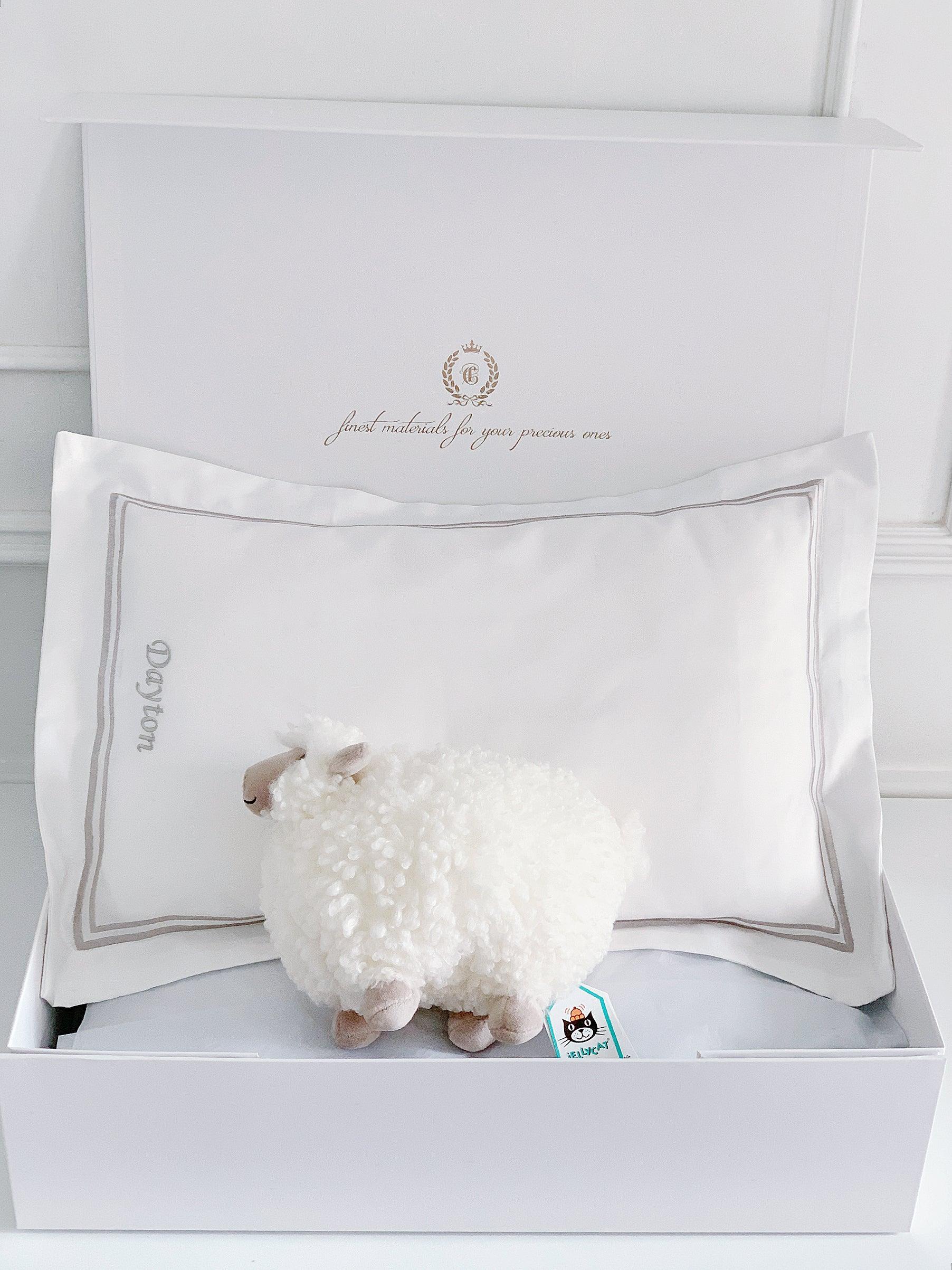 Boudoir Sham Pillow Baby Gift Set - Platinum White - Count & Countess