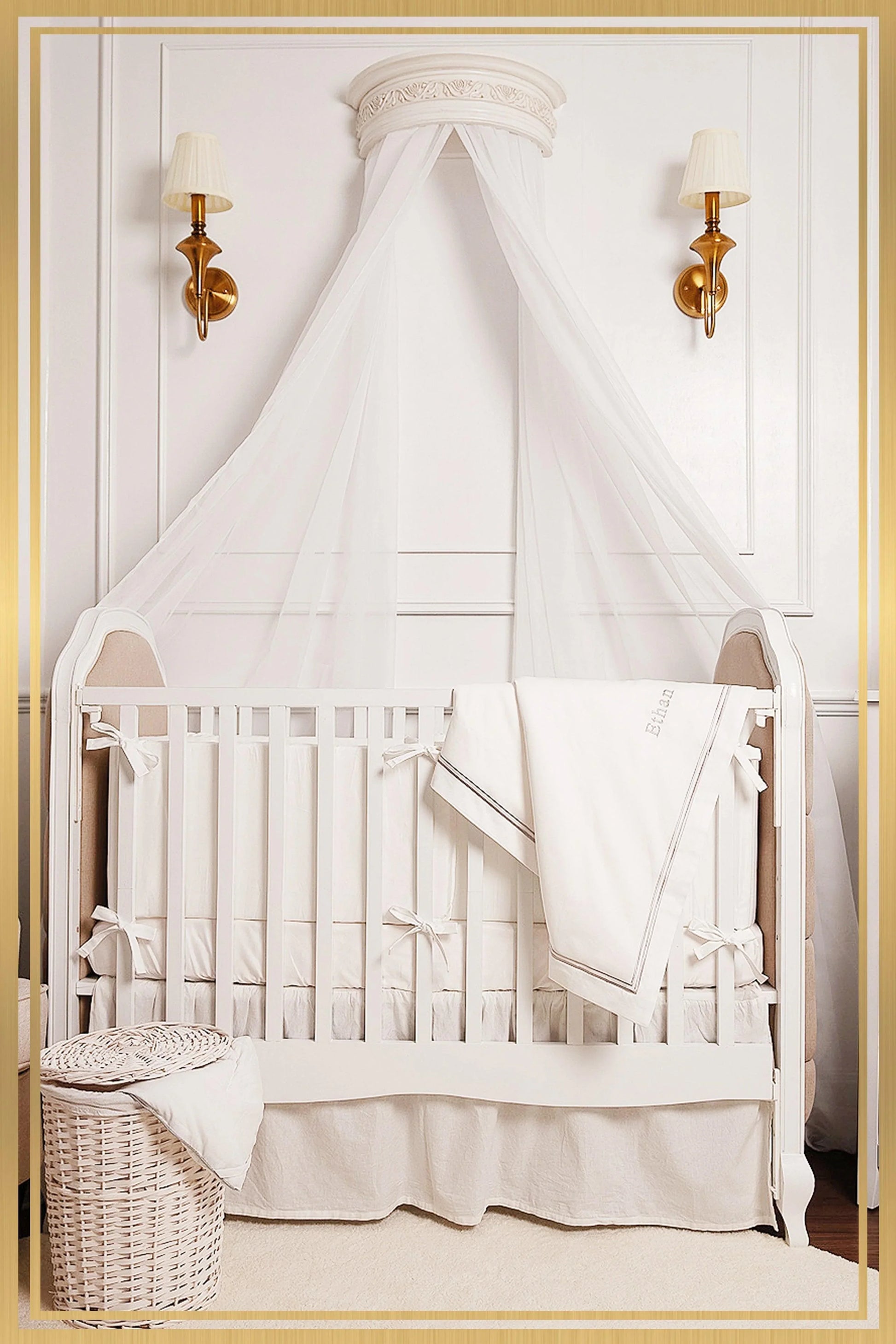 Luxury Baby Nursery Beddings in White Egyptian Cotton