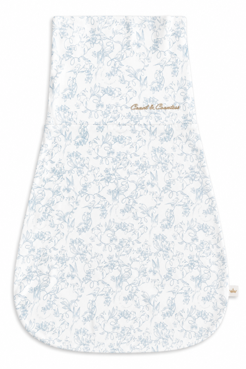 Baby Swaddle Bag - Toile De Jouy Blue