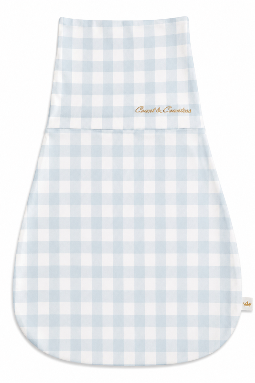 Baby Swaddle Bag - Baby Blue Gingham