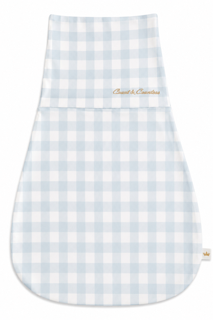 Baby Swaddle Bag - Baby Blue Gingham