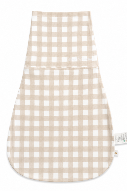 Baby Swaddle Bag - Oat Gingham