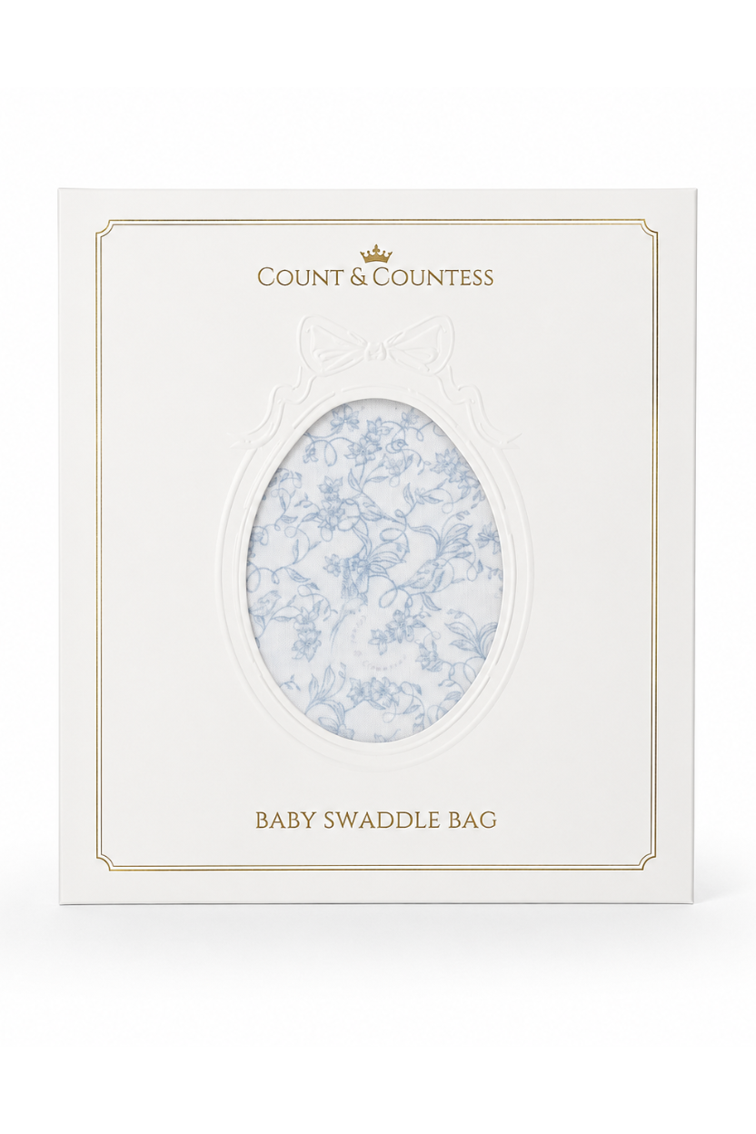 Baby Swaddle Bag - Toile De Jouy Blue