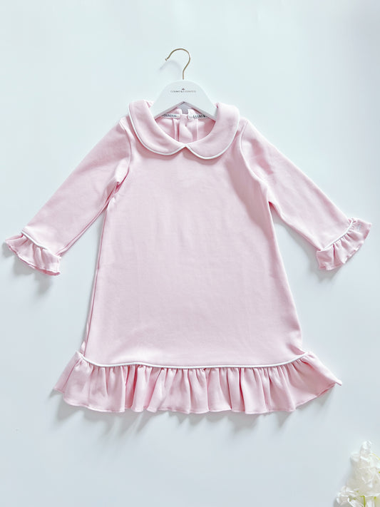 Pima Cotton Girl's Sleep Dress - Ballet Pink