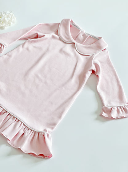 Pima Cotton Girl's Sleep Dress - Ballet Pink
