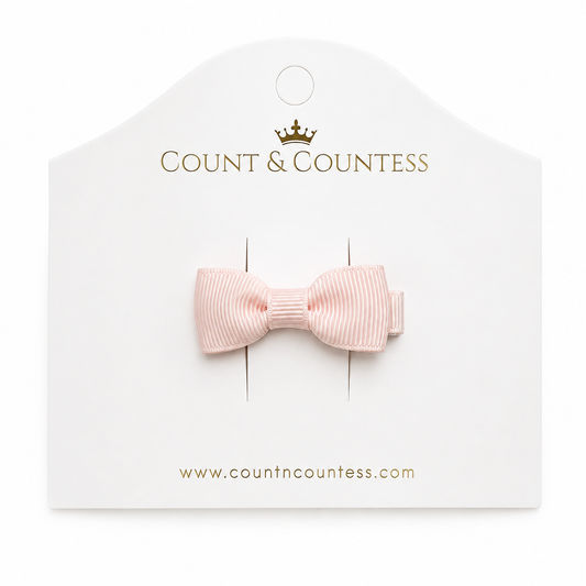 Mini Hair Bow in Petal Pink