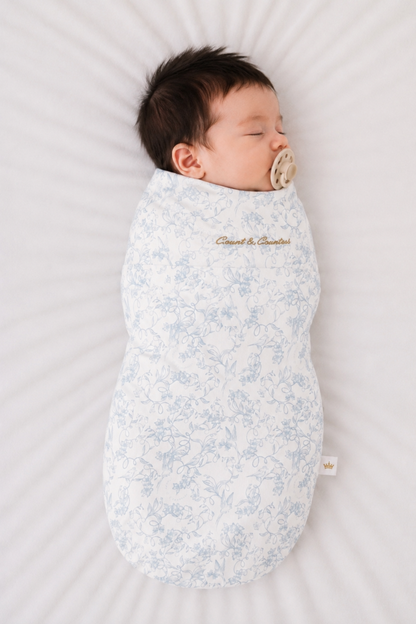 Baby Swaddle Bag - Toile De Jouy Blue