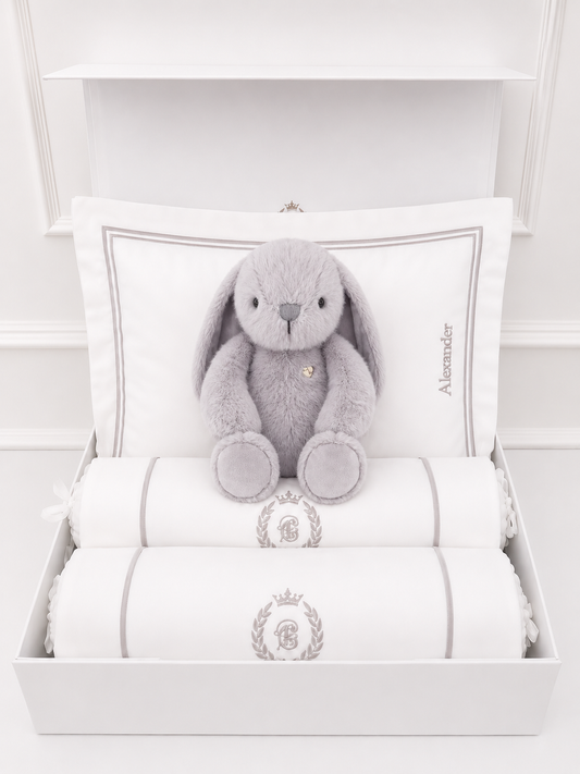 Bonne Nuit Newborn Baby Gift Set - Royal White - Count & Countess