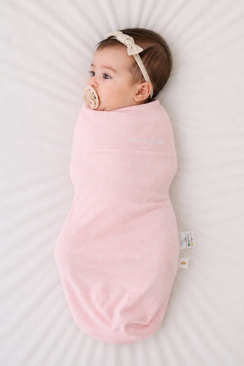 Baby Swaddle Bag - Pink Polka