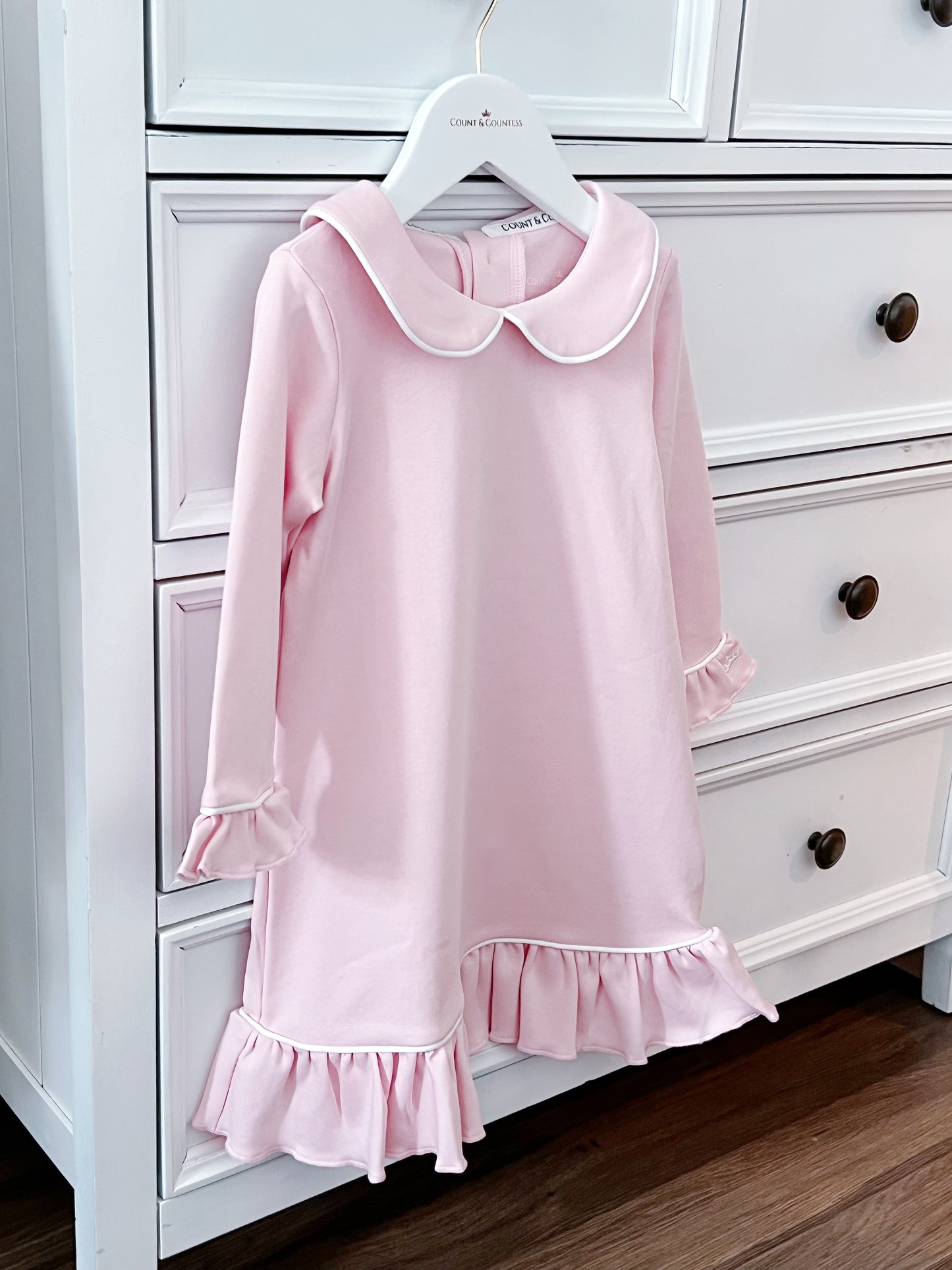 Pima Cotton Girl's Sleep Dress - Ballet Pink