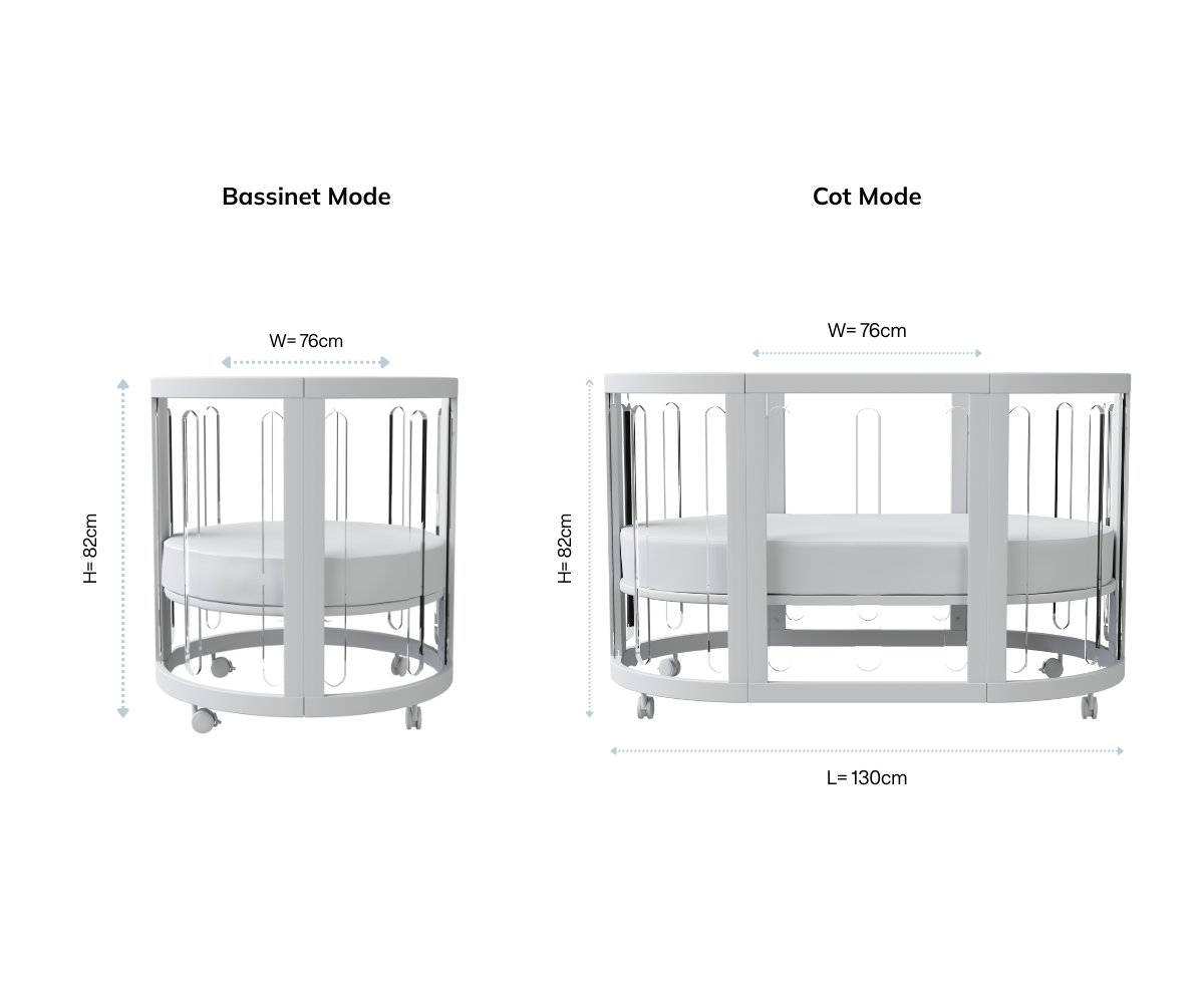 Babyhood Sova Cot 5-in-1 Clear