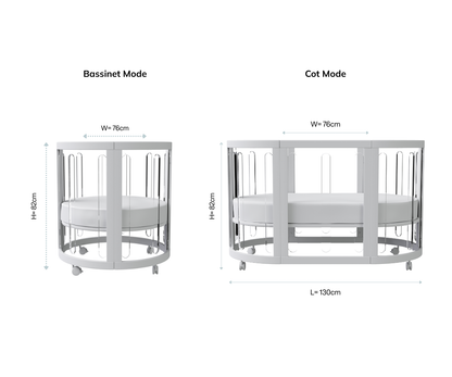 Babyhood Sova Cot 5-in-1 Clear