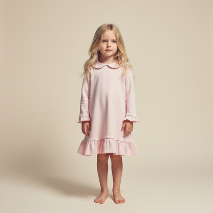 Pima Cotton Girl's Sleep Dress - Ballet Pink