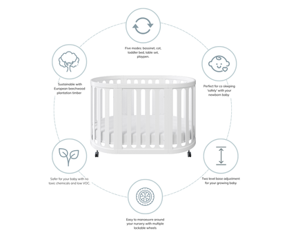 Babyhood Kaylula Sova Classic 5-in-1 Baby Cot