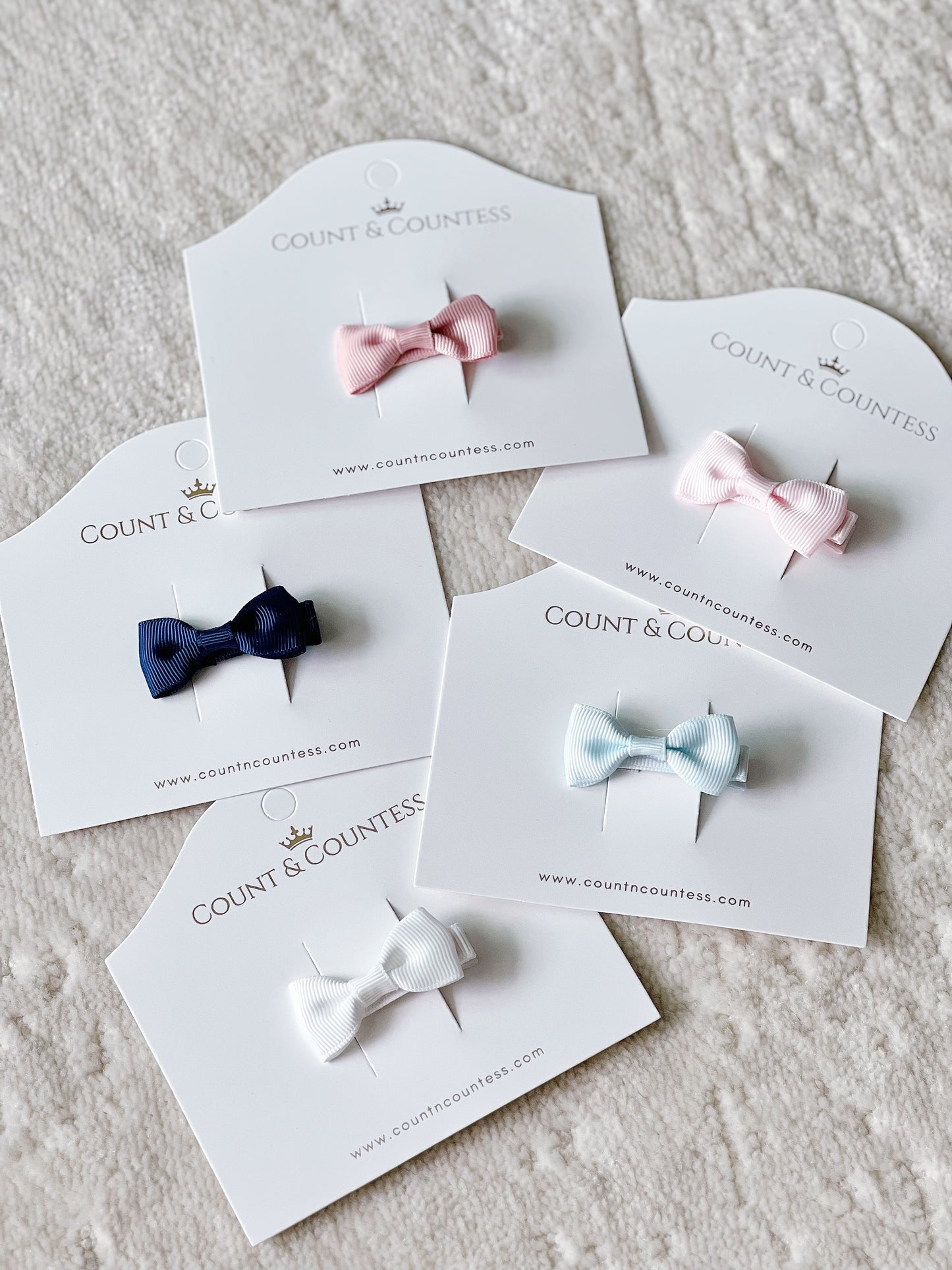 Mini Hair Bow in Rosy Blush