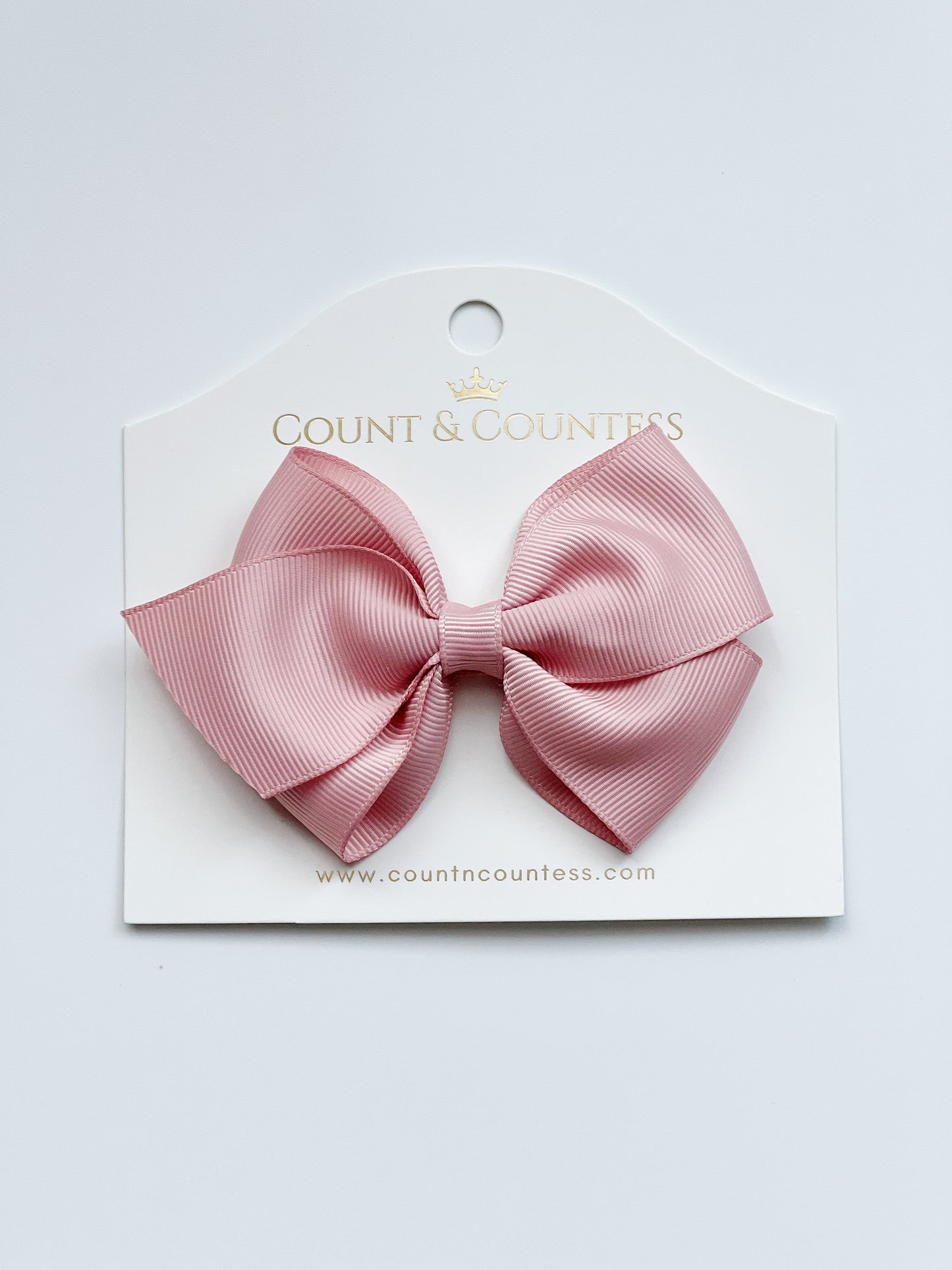 Girl's Hair Bow in Rosy Blush