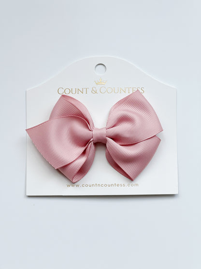 Girl's Hair Bow in Rosy Blush