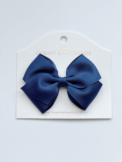 Girl's Hair Bow in Navy