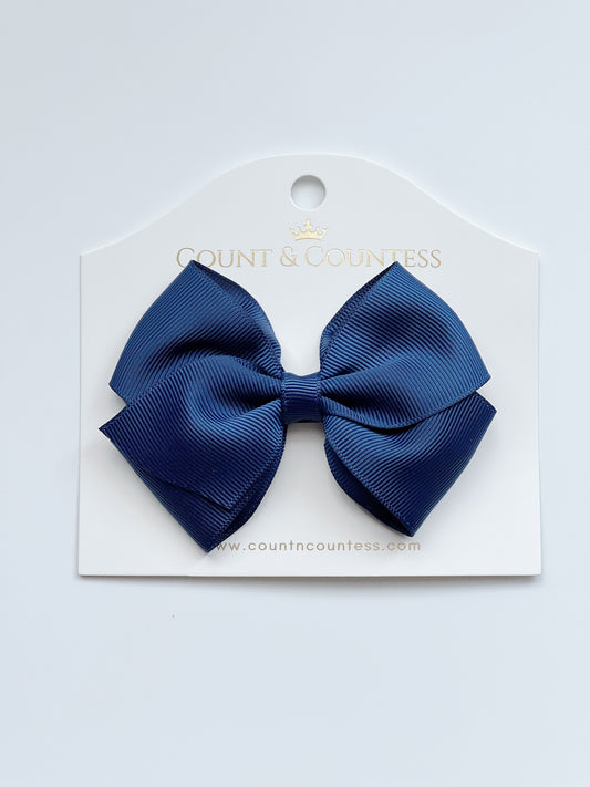 Girl's Hair Bow in Navy