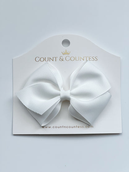 Girl's Hair Bow in White