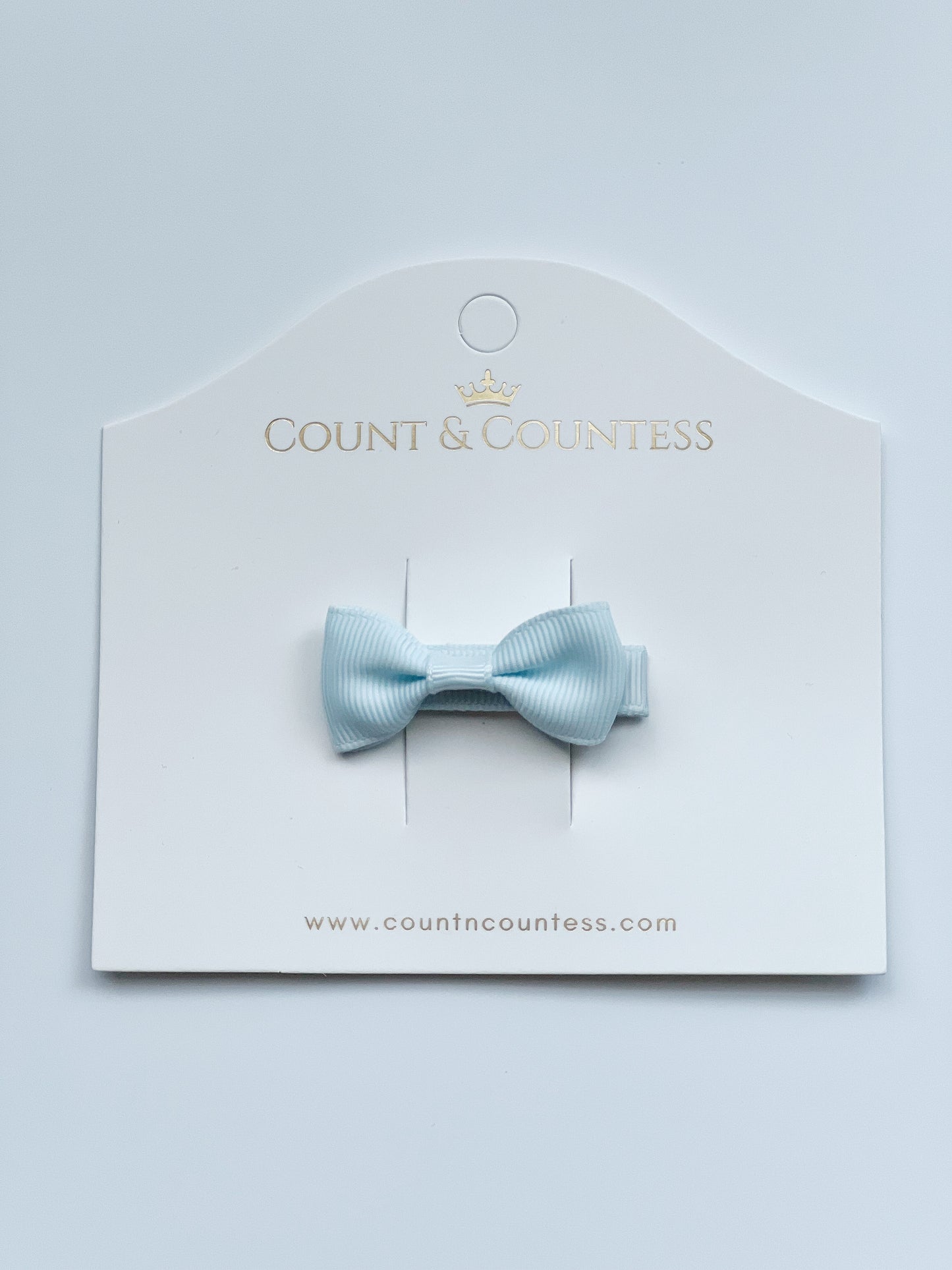 Mini Hair Bow in Baby Blue