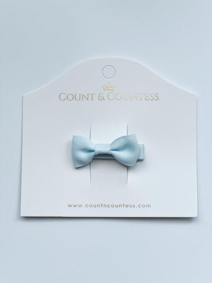 Mini Hair Bow in Baby Blue