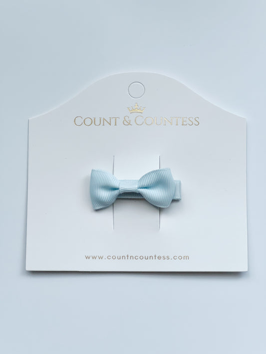 Mini Hair Bow in Baby Blue