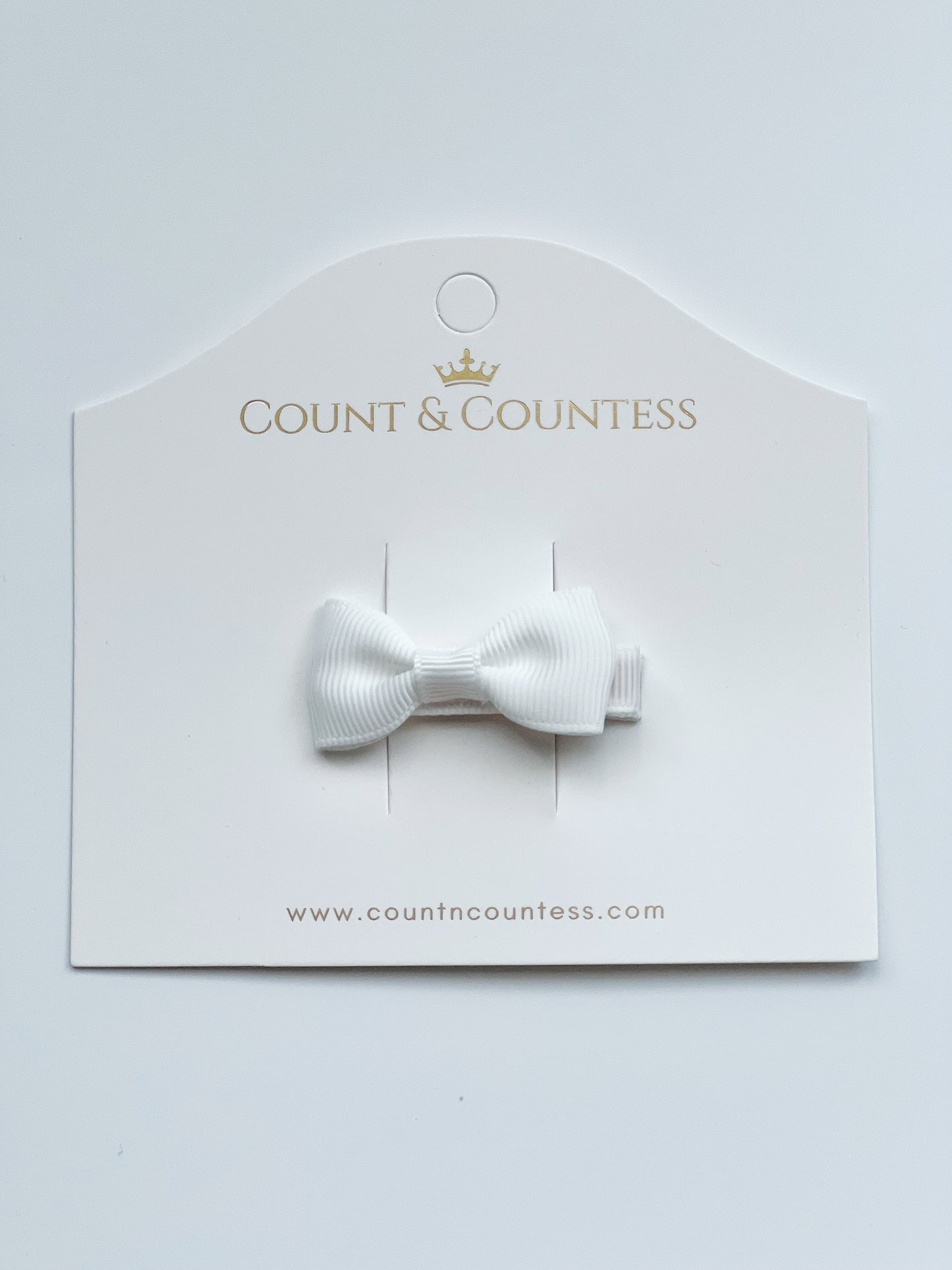 Mini Hair Bow in White