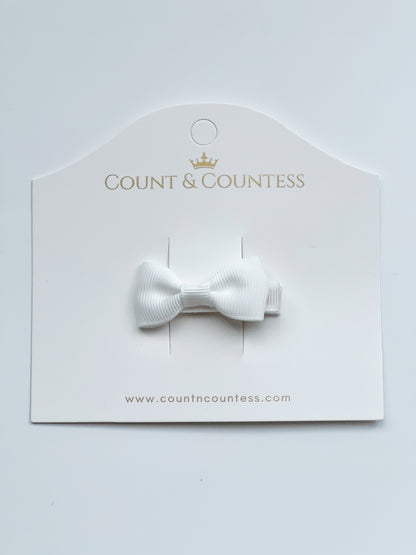 Mini Hair Bow in White