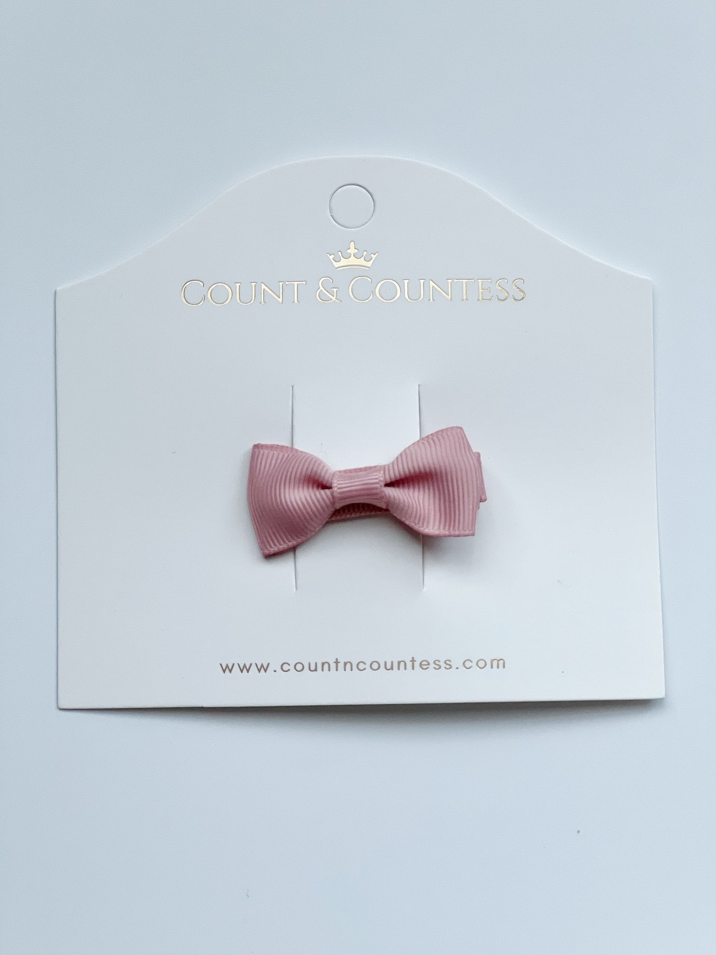 Mini Hair Bow in Rosy Blush