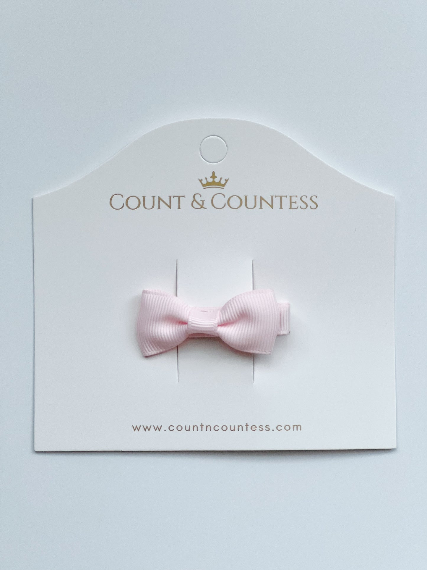 Mini Hair Bow in Baby Pink