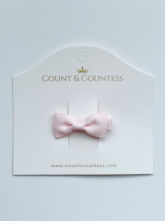 Mini Hair Bow in Baby Pink